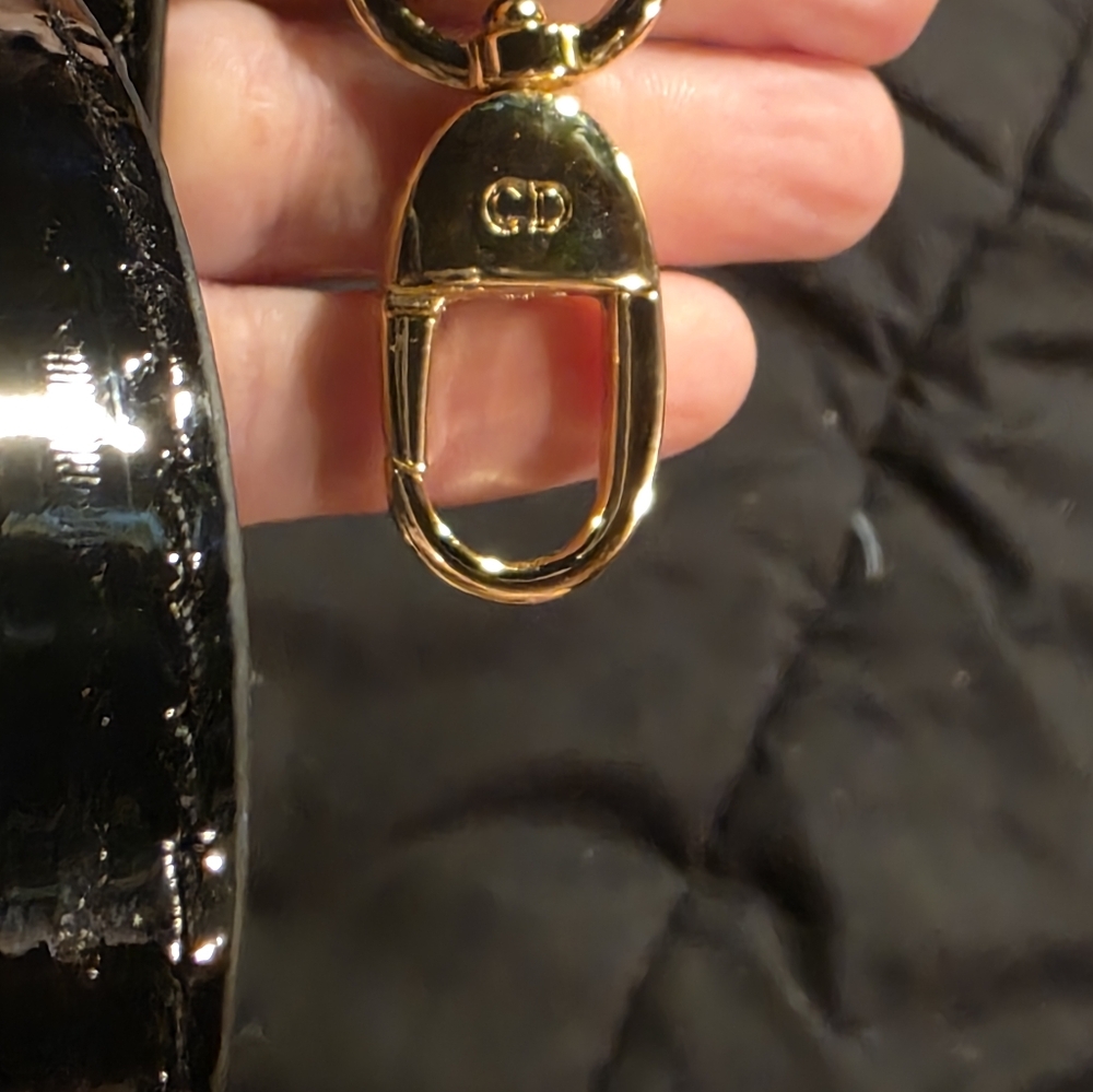Dior Black and Gold Patent Leather Clutch - Picture 3 of 14